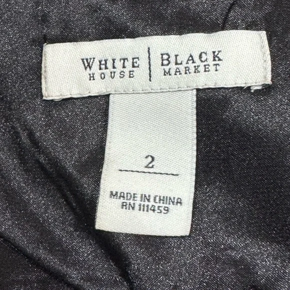 White House Black Market Silk Floral Black and White Maxi Dress Sz 2 - Picture 6 of 6